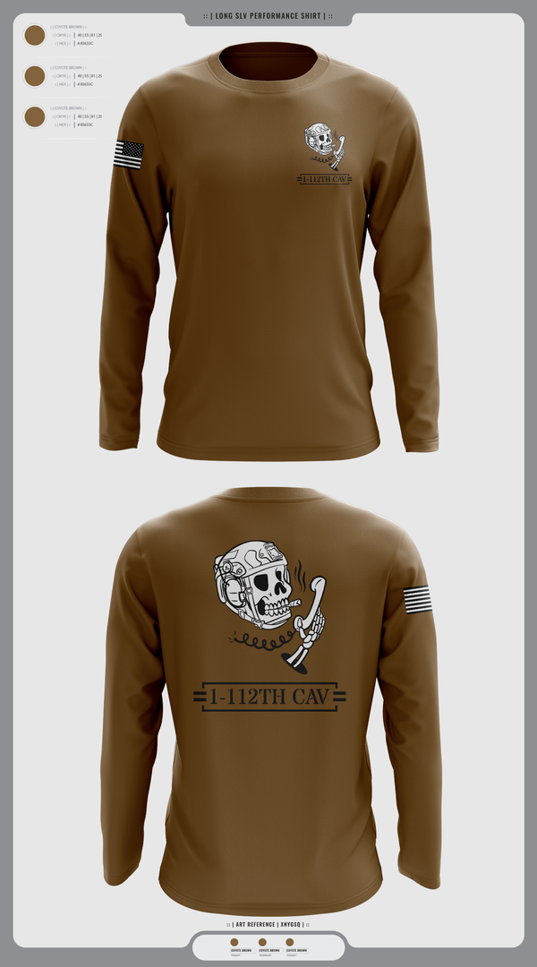 Long Sleeve Performance Shirt, 1-112th cav, , Teamtime, Team time, sublimation, custom sports apparel, team uniforms, spirit wear, spiritwear, sports uniforms, custom shirts, team store, custom team store, fundraiser sports, apparel fundraiser