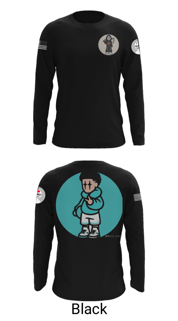 Long Sleeve Performance Shirt, T-Rex’s, Men's Basketball, Teamtime, Team time, sublimation, custom sports apparel, team uniforms, spirit wear, spiritwear, sports uniforms, custom shirts, team store, custom team store, fundraiser sports, apparel fundraiser