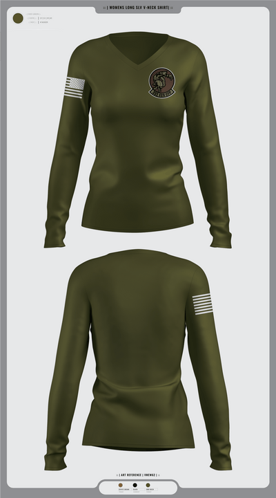 332 ECS SCOS 86475231 Women's Long Sleeve V-neck Shirt - 3