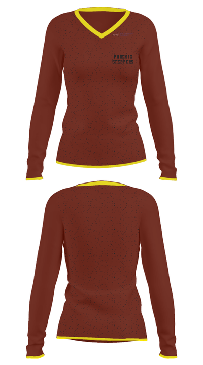 Phoenix Steppers 55982586 Women's Long Sleeve V-neck Shirt - 33