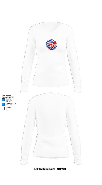 GHYFA Hartford Minicanes Football 73139634 Women's Long Sleeve V-neck Shirt - 15