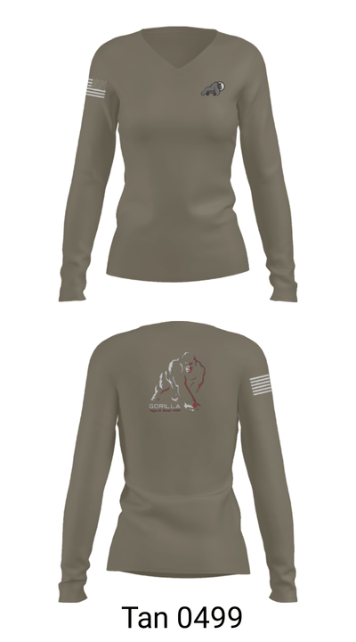 USACA-R 32862257 Women's Long Sleeve V-neck Shirt - 77