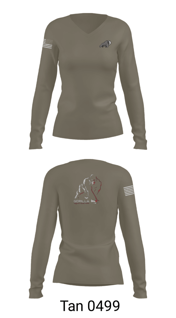 Womens Long Sleeve Vneck Shirt, USACA-R, Army, Teamtime, Team time, sublimation, custom sports apparel, team uniforms, spirit wear, spiritwear, sports uniforms, custom shirts, team store, custom team store, fundraiser sports, apparel fundraiser