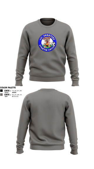 Crew Neck Sweatshirt, Lil' Shooters Starter Soccer, Men's Soccer, Teamtime, Team time, sublimation, custom sports apparel, team uniforms, spirit wear, spiritwear, sports uniforms, custom shirts, team store, custom team store, fundraiser sports, apparel fundraiser