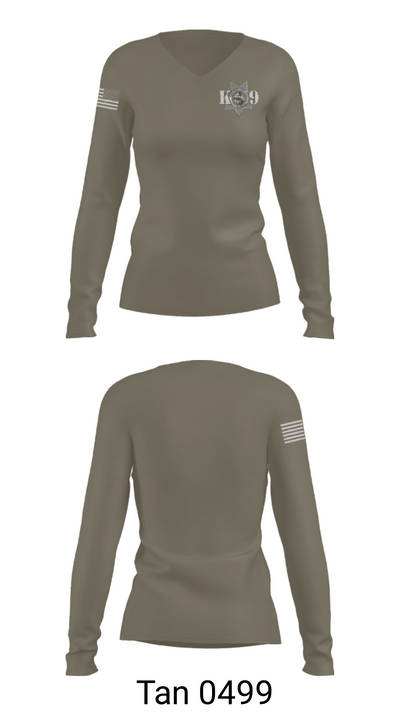 Fresno Police Department K9 Unit 39054818 Women's Long Sleeve V-neck Shirt - 73
