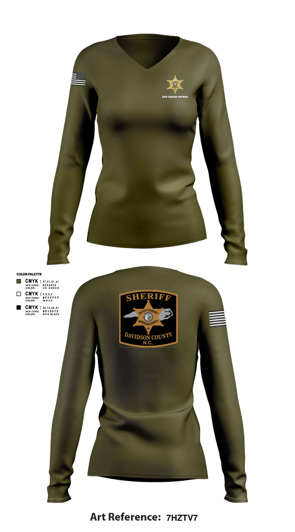 Womens Long Sleeve Vneck Shirt, DCSO 2nd Squad, Police, Teamtime, Team time, sublimation, custom sports apparel, team uniforms, spirit wear, spiritwear, sports uniforms, custom shirts, team store, custom team store, fundraiser sports, apparel fundraiser