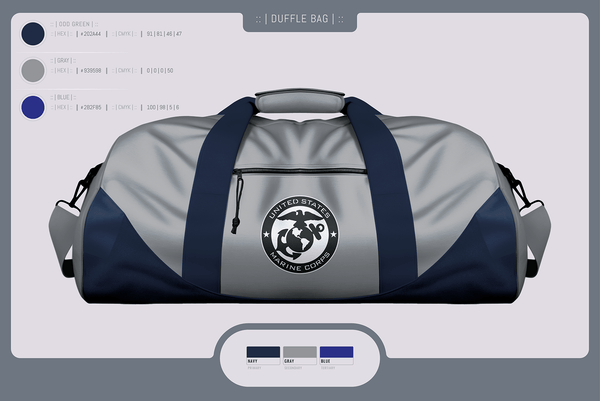 Duffle Bag, Marine Corps, Marines, Teamtime, Team time, sublimation, custom sports apparel, team uniforms, spirit wear, spiritwear, sports uniforms, custom shirts, team store, custom team store, fundraiser sports, apparel fundraiser