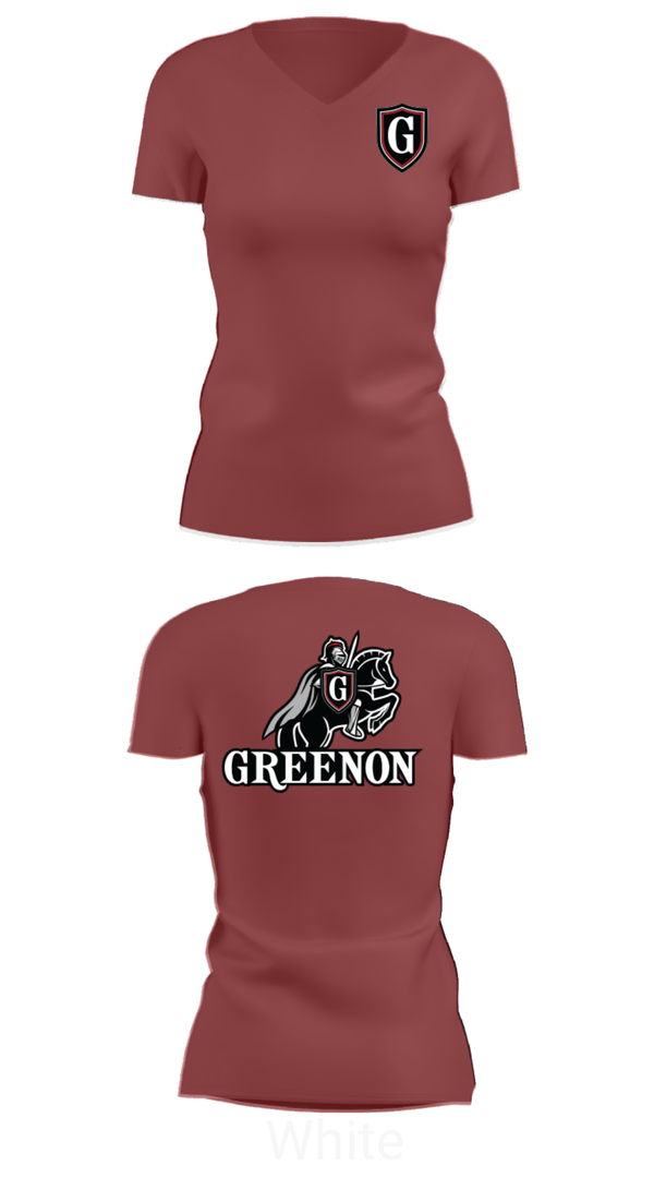 Womens Short Sleeve Vneck Shirt, Greenon Knights, Women's Volleyball, Teamtime, Team time, sublimation, custom sports apparel, team uniforms, spirit wear, spiritwear, sports uniforms, custom shirts, team store, custom team store, fundraiser sports, apparel fundraiser
