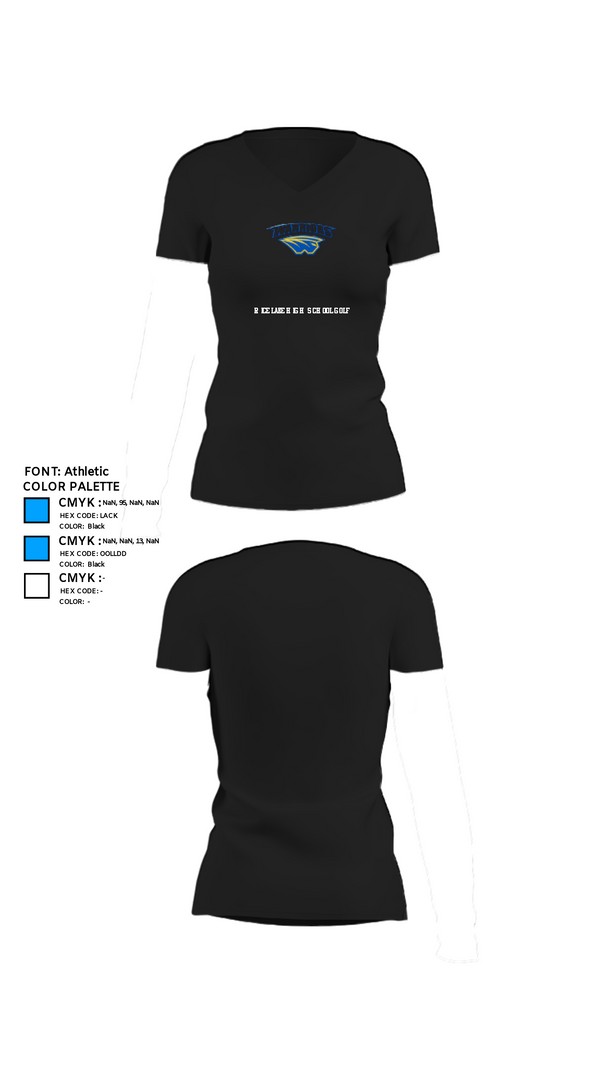 Womens Short Sleeve Vneck Shirt, Rice Lake High School Golf, Golf, Teamtime, Team time, sublimation, custom sports apparel, team uniforms, spirit wear, spiritwear, sports uniforms, custom shirts, team store, custom team store, fundraiser sports, apparel fundraiser