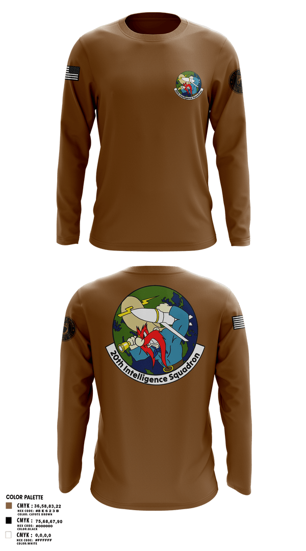 Long Sleeve Performance Polo, 20th Intelligence Squadron, Air Force, Teamtime, Team time, sublimation, custom sports apparel, team uniforms, spirit wear, spiritwear, sports uniforms, custom shirts, team store, custom team store, fundraiser sports, apparel fundraiser