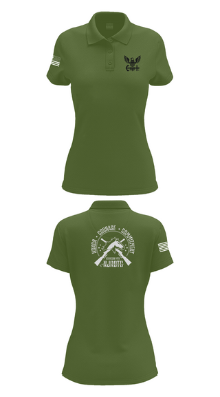 Womens Short Sleeve Performance Polo, Kennesaw Mountain NJROTC, Navy, Teamtime, Team time, sublimation, custom sports apparel, team uniforms, spirit wear, spiritwear, sports uniforms, custom shirts, team store, custom team store, fundraiser sports, apparel fundraiser