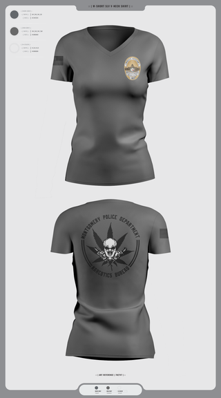 Womens Short Sleeve Vneck Shirt, NARCOTICS BUREAU, Police, Teamtime, Team time, sublimation, custom sports apparel, team uniforms, spirit wear, spiritwear, sports uniforms, custom shirts, team store, custom team store, fundraiser sports, apparel fundraiser