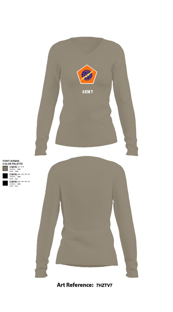 Women's Long Sleeve Vneck Shirt, 98th Expeditionary Signal Battalion, Army, Teamtime, Team time, sublimation, custom sports apparel, team uniforms, spirit wear, spiritwear, sports uniforms, custom shirts, team store, custom team store, fundraiser sports, apparel fundraiser