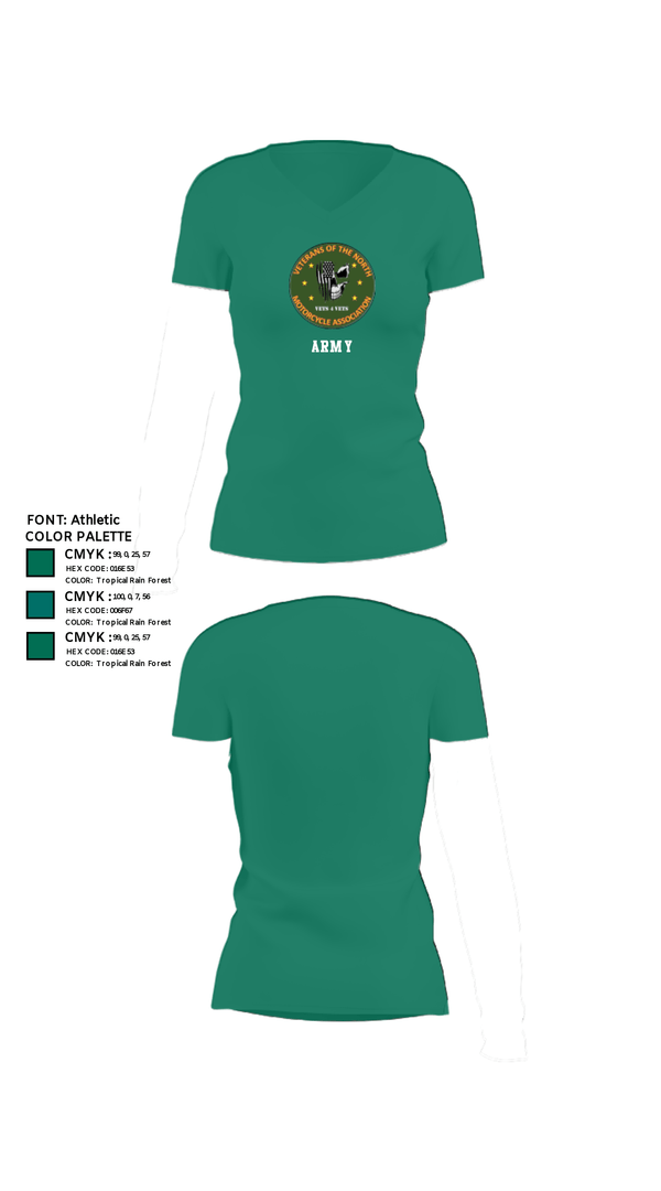 Women's Short Sleeve Vneck Shirt, Veterans of the North, , Teamtime, Team time, sublimation, custom sports apparel, team uniforms, spirit wear, spiritwear, sports uniforms, custom shirts, team store, custom team store, fundraiser sports, apparel fundraiser