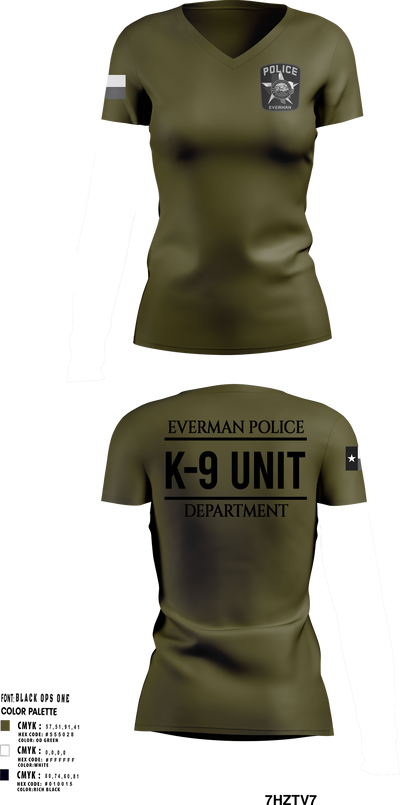 K9-Unit 77212274 Women's Short Sleeve V-neck Shirt - 3