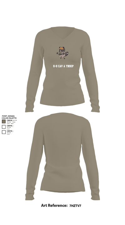 6-8 CAV A Troop 82506347 Women's Long Sleeve V-neck Shirt - 62