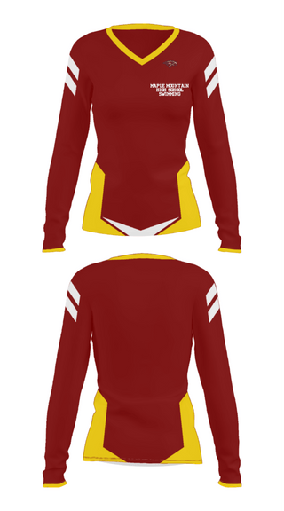 Women's Long Sleeve Vneck Shirt, Maple Mountain High School Swimming, Swimming, Teamtime, Team time, sublimation, custom sports apparel, team uniforms, spirit wear, spiritwear, sports uniforms, custom shirts, team store, custom team store, fundraiser sports, apparel fundraiser
