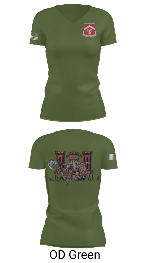 Womens Short Sleeve Vneck Shirt, 937th CEC-A, 40th BEB, Army, Teamtime, Team time, sublimation, custom sports apparel, team uniforms, spirit wear, spiritwear, sports uniforms, custom shirts, team store, custom team store, fundraiser sports, apparel fundraiser