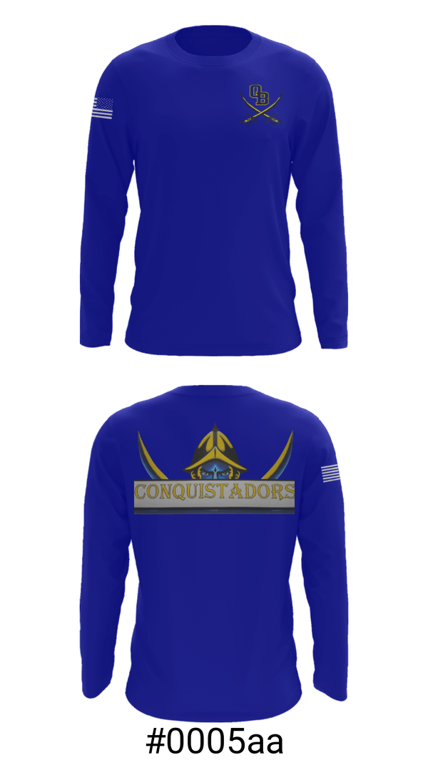 Long Sleeve Performance Shirt, Conquistadors, Softball, Teamtime, Team time, sublimation, custom sports apparel, team uniforms, spirit wear, spiritwear, sports uniforms, custom shirts, team store, custom team store, fundraiser sports, apparel fundraiser