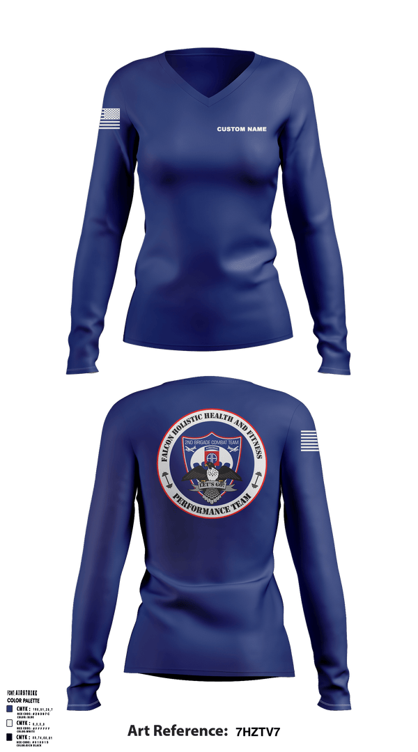 Womens Long Sleeve Vneck Shirt, 2BCT H2F, Army, Teamtime, Team time, sublimation, custom sports apparel, team uniforms, spirit wear, spiritwear, sports uniforms, custom shirts, team store, custom team store, fundraiser sports, apparel fundraiser