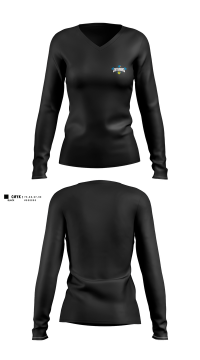 Barrie North Winter Tennis 39891685 Women's Long Sleeve V-neck Shirt - 5