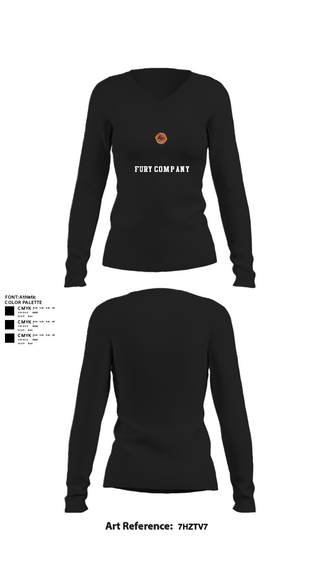 Women's Long Sleeve Vneck Shirt, Fury company, Army, Teamtime, Team time, sublimation, custom sports apparel, team uniforms, spirit wear, spiritwear, sports uniforms, custom shirts, team store, custom team store, fundraiser sports, apparel fundraiser
