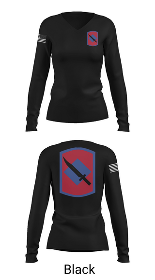 Womens Long Sleeve Vneck Shirt, 39th Infantry Brigade, , Teamtime, Team time, sublimation, custom sports apparel, team uniforms, spirit wear, spiritwear, sports uniforms, custom shirts, team store, custom team store, fundraiser sports, apparel fundraiser