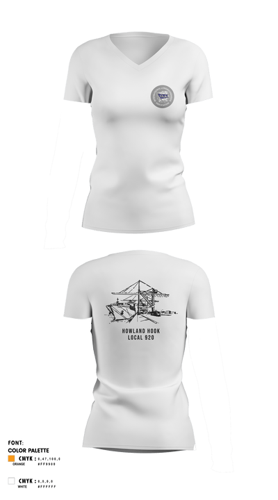 Howland Hook Marine Terminal 56370038 Women's Short Sleeve V-neck Shirt - 3