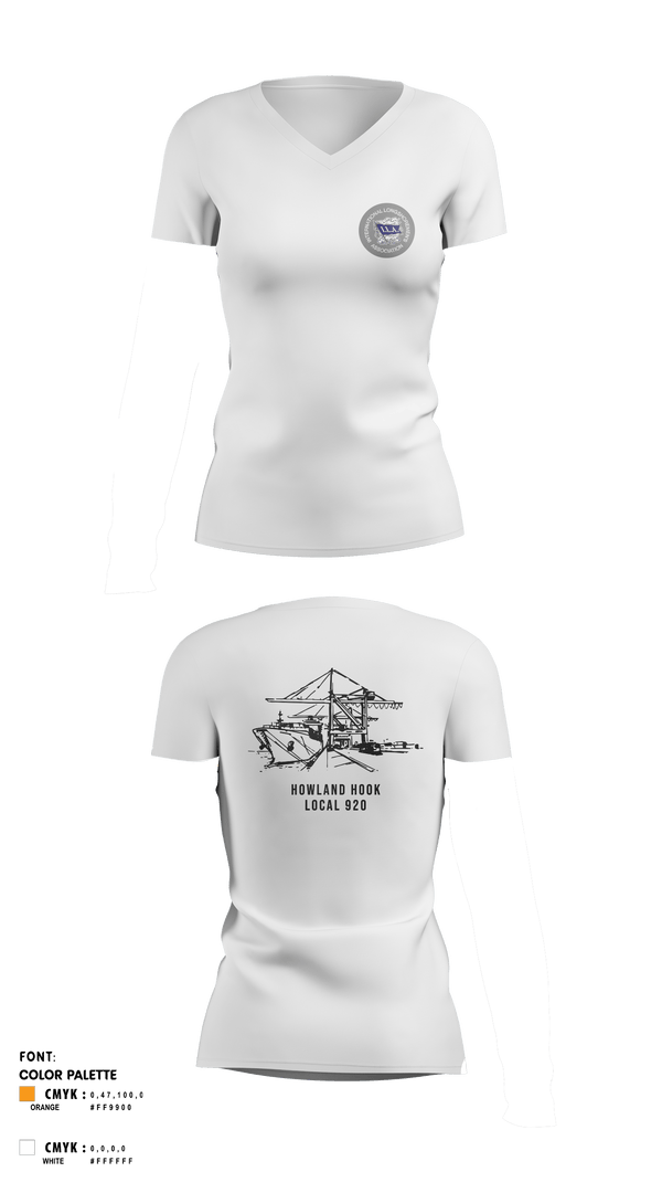 Womens Short Sleeve Vneck Shirt, Howland Hook Marine Terminal, , Teamtime, Team time, sublimation, custom sports apparel, team uniforms, spirit wear, spiritwear, sports uniforms, custom shirts, team store, custom team store, fundraiser sports, apparel fundraiser