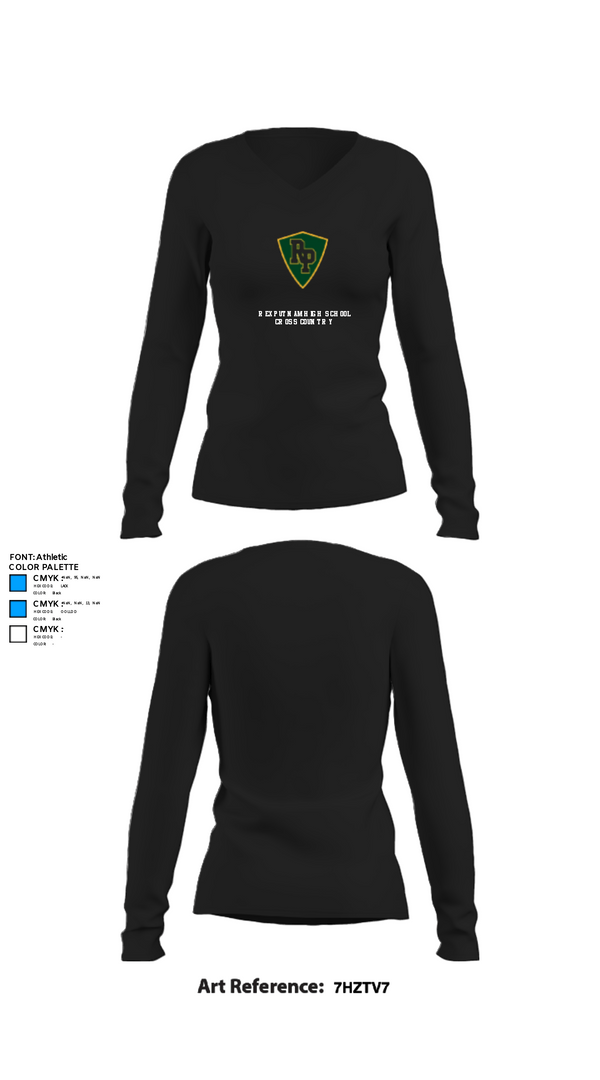 Women's Long Sleeve Vneck Shirt, Rex Putnam High School Cross Country, Cross Country, Teamtime, Team time, sublimation, custom sports apparel, team uniforms, spirit wear, spiritwear, sports uniforms, custom shirts, team store, custom team store, fundraiser sports, apparel fundraiser