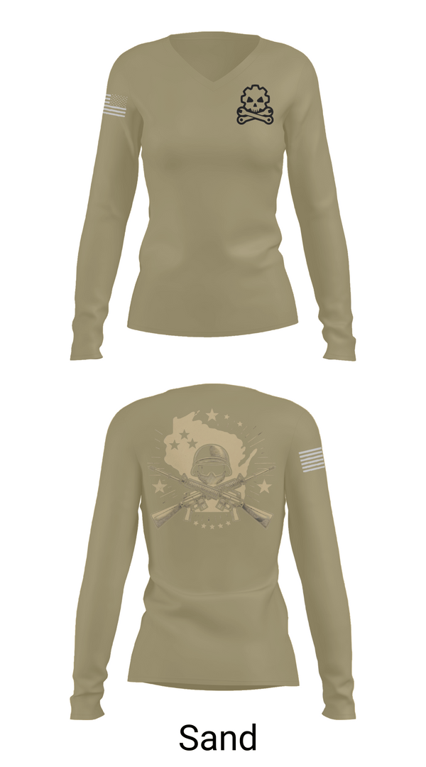 Womens Long Sleeve Vneck Shirt, 377th SMC, Army, Teamtime, Team time, sublimation, custom sports apparel, team uniforms, spirit wear, spiritwear, sports uniforms, custom shirts, team store, custom team store, fundraiser sports, apparel fundraiser
