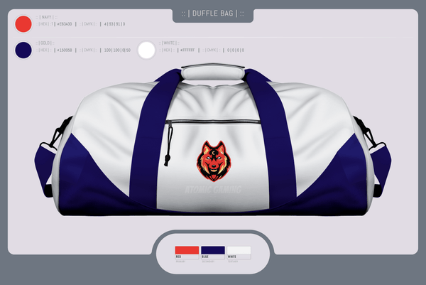 Duffle Bag, Atomic gaming and, , Teamtime, Team time, sublimation, custom sports apparel, team uniforms, spirit wear, spiritwear, sports uniforms, custom shirts, team store, custom team store, fundraiser sports, apparel fundraiser