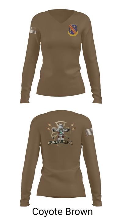 1-148th HHB Medics 16650436 Women's Long Sleeve V-neck Shirt - 16