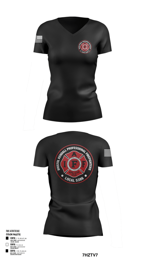 Women's Short Sleeve Vneck Shirt, Local 5386, Fire Department, Teamtime, Team time, sublimation, custom sports apparel, team uniforms, spirit wear, spiritwear, sports uniforms, custom shirts, team store, custom team store, fundraiser sports, apparel fundraiser
