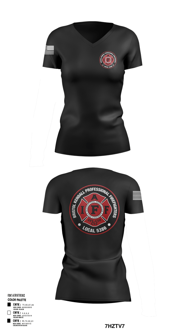 Women's Short Sleeve Vneck Shirt, Local 5386, Fire Department, Teamtime, Team time, sublimation, custom sports apparel, team uniforms, spirit wear, spiritwear, sports uniforms, custom shirts, team store, custom team store, fundraiser sports, apparel fundraiser