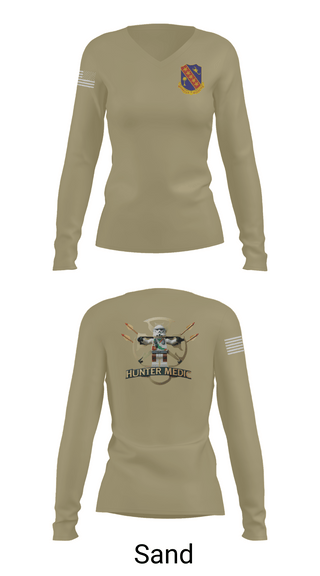 Womens Long Sleeve Vneck Shirt, 1-148th HHB Medics, , Teamtime, Team time, sublimation, custom sports apparel, team uniforms, spirit wear, spiritwear, sports uniforms, custom shirts, team store, custom team store, fundraiser sports, apparel fundraiser