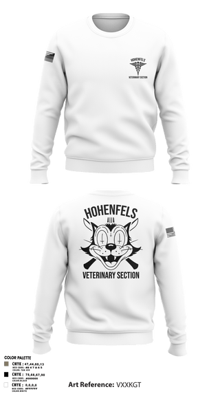 Crew Neck Sweatshirt, Hohenfels VTFHohenfels Veterinary Section, Army, Teamtime, Team time, sublimation, custom sports apparel, team uniforms, spirit wear, spiritwear, sports uniforms, custom shirts, team store, custom team store, fundraiser sports, apparel fundraiser