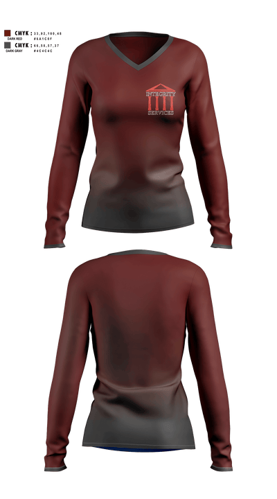 Integrity Services 54083186 Women's Long Sleeve V-neck Shirt - 1