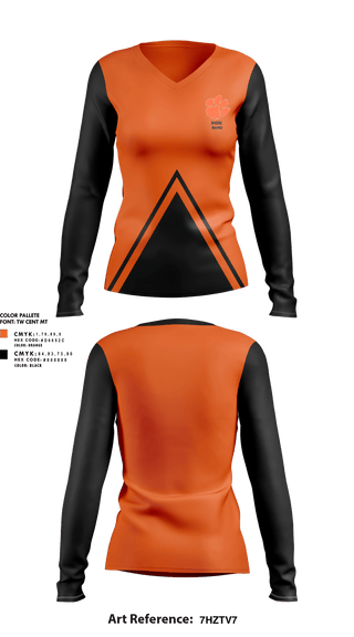 Womens Long Sleeve Vneck Shirt, Meek High School Band, Spirit Store, Teamtime, Team time, sublimation, custom sports apparel, team uniforms, spirit wear, spiritwear, sports uniforms, custom shirts, team store, custom team store, fundraiser sports, apparel fundraiser