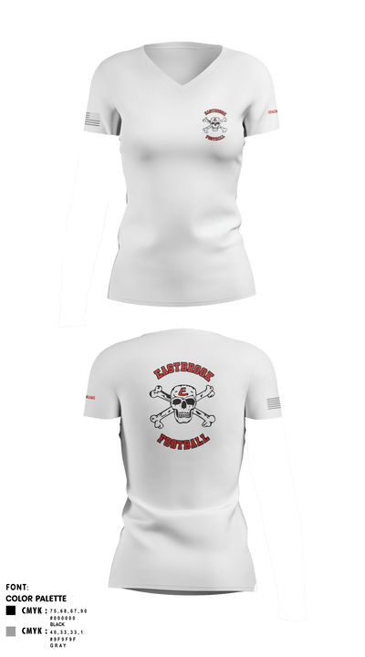 Eastbrook Football 93243823 Women's Short Sleeve V-neck Shirt - 2