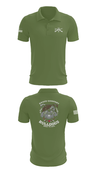 Short Sleeve Performance Polo, B/3-34 Bulldogs, Army, Teamtime, Team time, sublimation, custom sports apparel, team uniforms, spirit wear, spiritwear, sports uniforms, custom shirts, team store, custom team store, fundraiser sports, apparel fundraiser