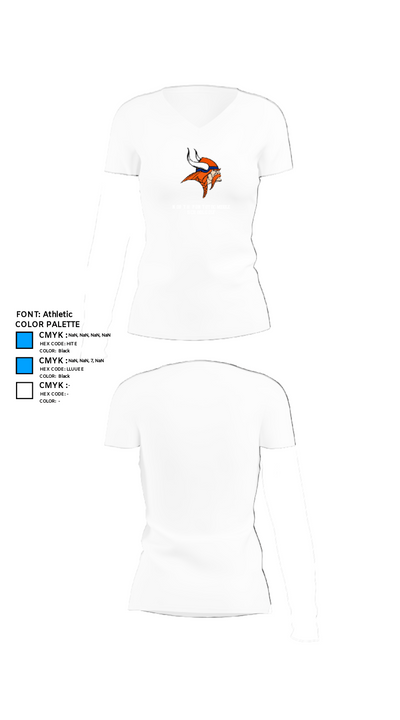 North Pontotoc Middle School Golf 53809374 Women's Short Sleeve V-neck Shirt - 18