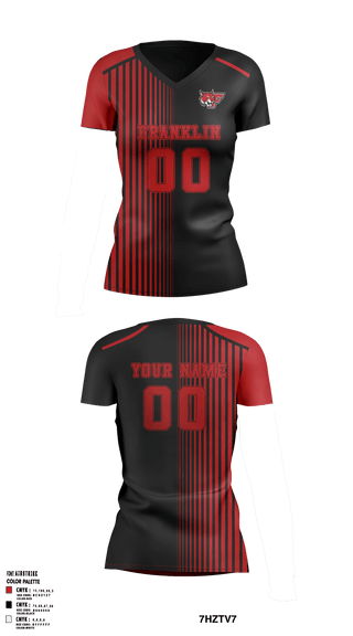 Women's Short Sleeve Vneck Shirt, Franklin Senior High School Volleyball, Women's Volleyball, Teamtime, Team time, sublimation, custom sports apparel, team uniforms, spirit wear, spiritwear, sports uniforms, custom shirts, team store, custom team store, fundraiser sports, apparel fundraiser