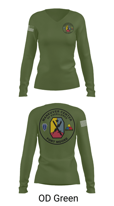 Fort moore 23614259 Women's Long Sleeve V-neck Shirt - 57