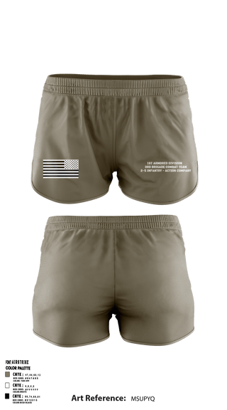 Ranger Panties, 1st Armored Division - 3rd Brigade Combat Team - 2-5 Infantry Action Company, Army, Teamtime, Team time, sublimation, custom sports apparel, team uniforms, spirit wear, spiritwear, sports uniforms, custom shirts, team store, custom team store, fundraiser sports, apparel fundraiser