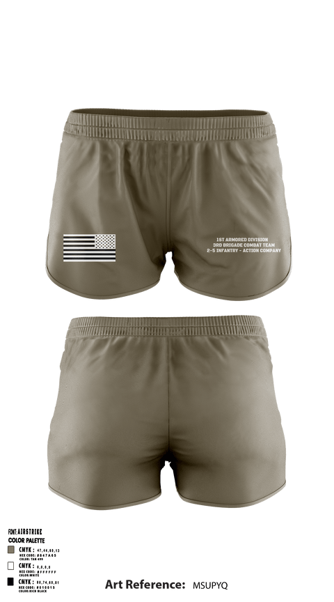 Ranger Panties, 1st Armored Division - 3rd Brigade Combat Team - 2-5 Infantry Action Company, Army, Teamtime, Team time, sublimation, custom sports apparel, team uniforms, spirit wear, spiritwear, sports uniforms, custom shirts, team store, custom team store, fundraiser sports, apparel fundraiser