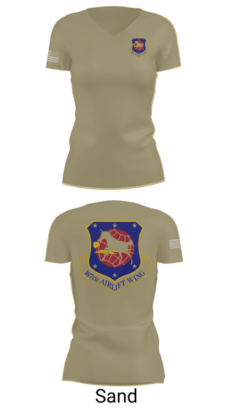 Womens Short Sleeve Vneck Shirt, 167th air wing, , Teamtime, Team time, sublimation, custom sports apparel, team uniforms, spirit wear, spiritwear, sports uniforms, custom shirts, team store, custom team store, fundraiser sports, apparel fundraiser