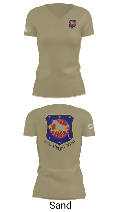 167th air wing 60974833 Women's Short Sleeve V-neck Shirt - 87