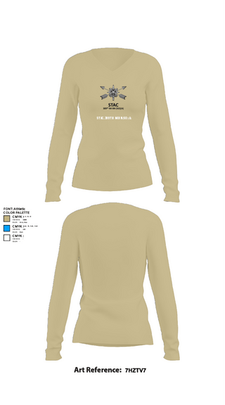 Womens Long Sleeve Vneck Shirt, STAC, 389th MI BN (SO)(A), Army, Teamtime, Team time, sublimation, custom sports apparel, team uniforms, spirit wear, spiritwear, sports uniforms, custom shirts, team store, custom team store, fundraiser sports, apparel fundraiser