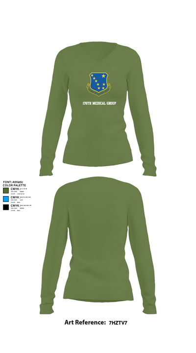 176th Medical Group 86455833 Women's Long Sleeve V-neck Shirt - 42